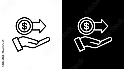 Money Supply  White Icon Set Design