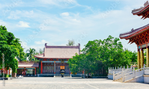 Puxian Hall ancient architecture landscape at Yongqing Temple in Chengmai County, Hainan, China