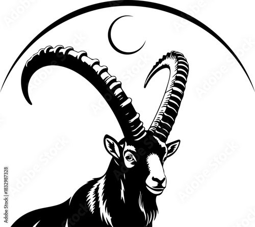 Mountain Goat Climbing Steep Cliff Silhouette