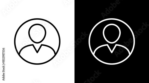 User Profile  White Icon Set Design