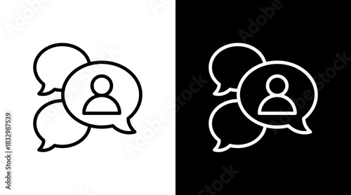 Group Chat  White Icon Set Design