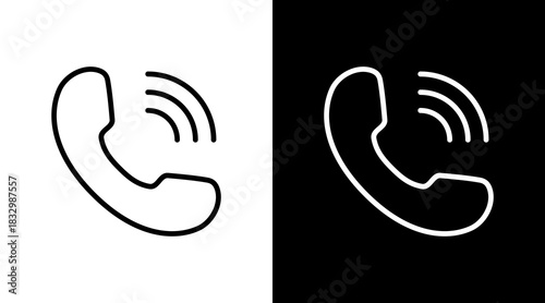 Voice Call  White Icon Set Design