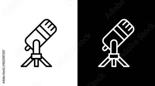 Podcast Microphone  White Icon Set Design
