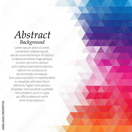 Colored triangles. Modern triangular background for advertising. eps 10