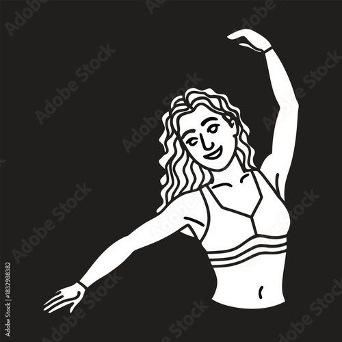 Dynamic Line Art of Woman in Motion