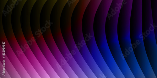 Neon glass spiral wave of transparent lines with blue brown gradient on dark 3d background. Abstract dna structure for science technology design. Futuristic graphic render wallpaper. 3D illustration