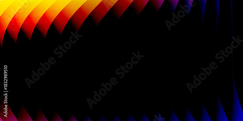 Neon glass spiral wave of transparent lines with blue brown gradient on dark 3d background. Abstract dna structure for science technology design. Futuristic graphic render wallpaper. 3D illustration