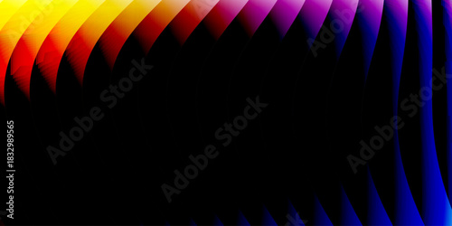 Neon glass spiral wave of transparent lines with blue brown gradient on dark 3d background. Abstract dna structure for science technology design. Futuristic graphic render wallpaper. 3D illustration