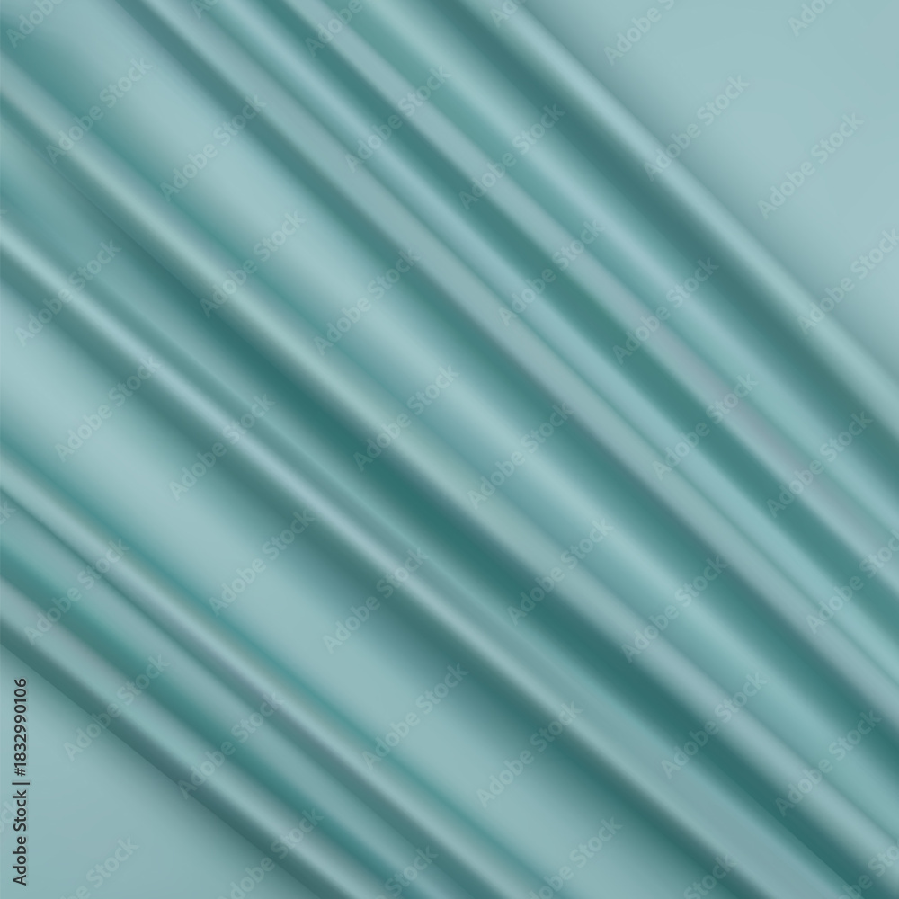Fototapeta premium Silk fabric. Texture of blue wrinkled fabric. Blue wrinkled, wavy surface texture. Close-up, soft focus. background, pattern. eps 10