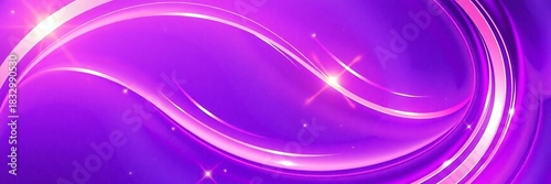 Abstract flowing purple light streaks with sparkling highlights