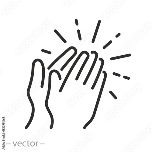 prayer icon, two hands pressed together illustration