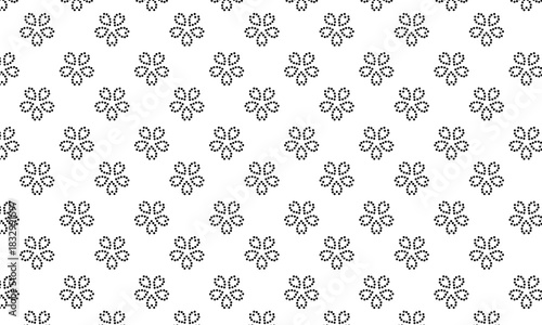 ドットで描いた桜のパターン背景　ベクター