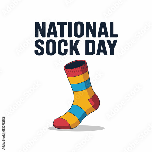 National Sock Day Colorful Striped Sock Celebration Illustration