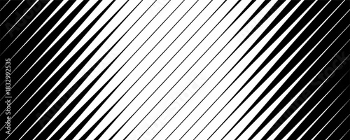 Diagonal gradient transition lattice line pattern. Monochromatic halftone background with stripe fade effect