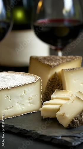 Cheese and wine, a classic combination for an elegant dining experience.