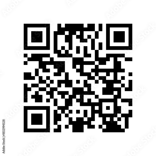 Fake qr code icon on a transparent background.