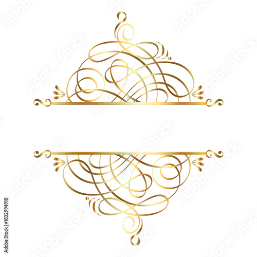 Elegant calligraphic decorative frame elements