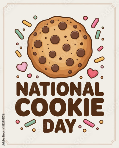 National Cookie Day Fun Cookie Design Celebration Illustration