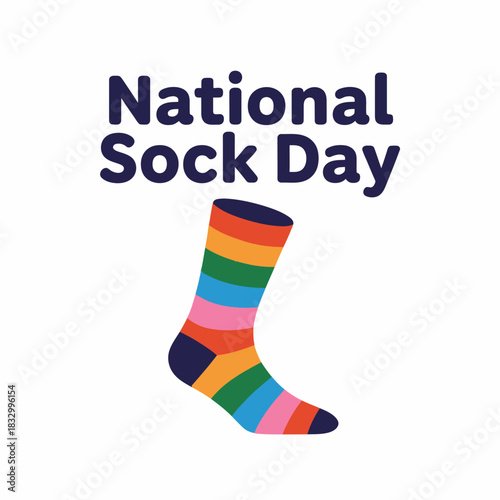 National Sock Day Colorful Striped Sock Celebration Illustration