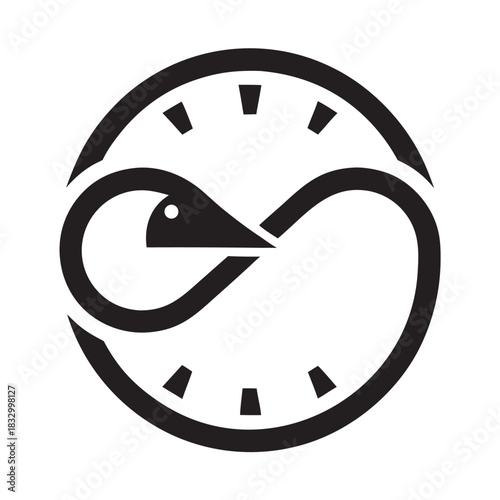 Wisebird Pen Timeloop Logo Creative Symbol