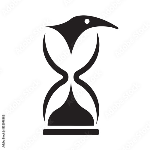 Penbeak Hourglass Symbol Timeless Creative Emblem