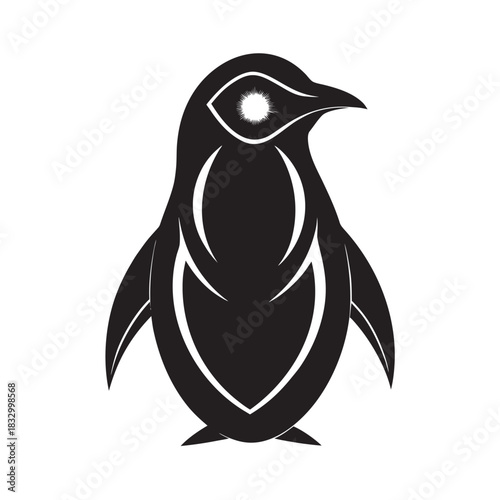 Icy Glow Penguin Eye Minimalist Emblem
