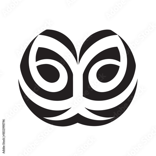 Abstract Owl Eye Pattern Logo Design