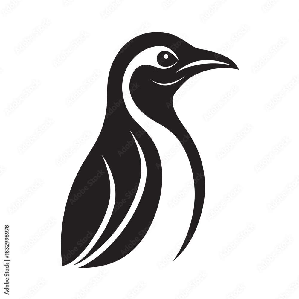 Fototapeta premium Side Profile Penguin Eye Minimal Vector