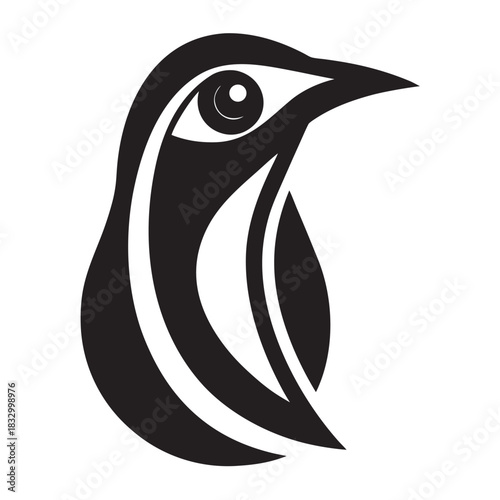 Abstract Penguin Eye Symbol Design Concept