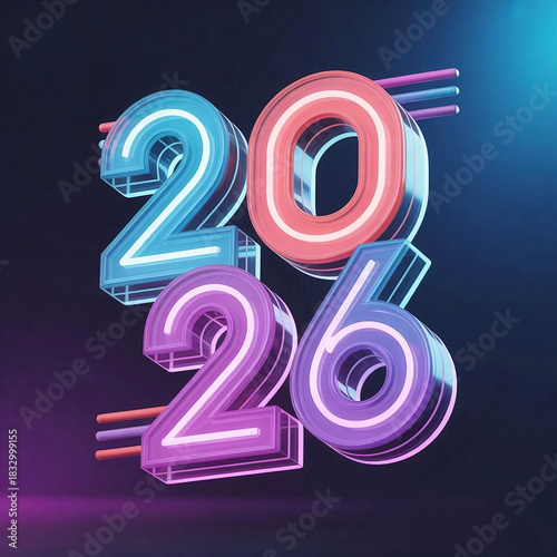 Neon Glow 2026 Typography