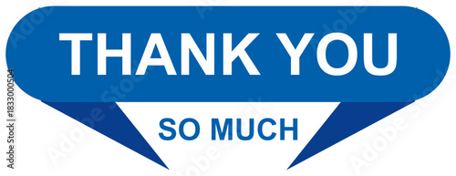 Thank you speech bubble icon sign or symbol in 3d shape