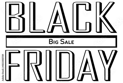 Black Friday text with bow. Black Friday sale banner with typography and luxury bow. Black Friday banner design with text on a white background. Vector