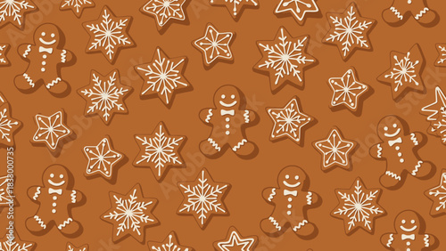 Cute Christmas Background with Cozy Festive Elements
