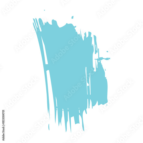 Blue ink paint brush stroke