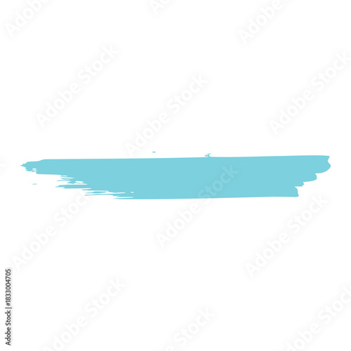 Blue ink paint brush stroke
