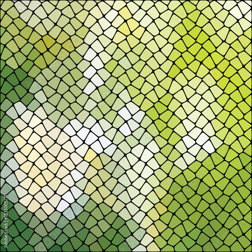 Green background in polygonal style. Mosaic. Pebbles. Vector background. eps 10