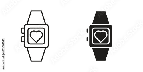 Smartwatch icon. filled flat sign for mobile concept and web design