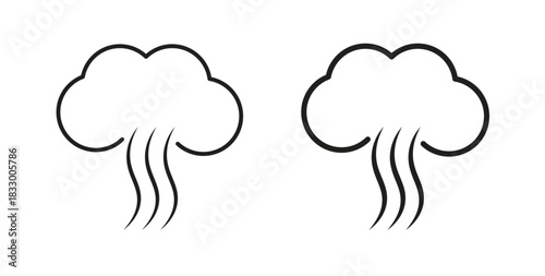 Smoke icon. filled flat sign for mobile concept and web design