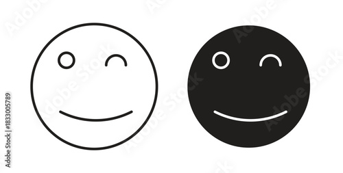 Smile wink icon. filled flat sign for mobile concept and web design