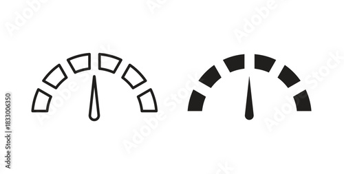 Tachometer icon. filled flat sign for mobile concept and web design