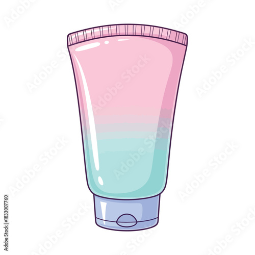 Pastel Gradient Cosmetic Tube for Skincare and Beauty Products.