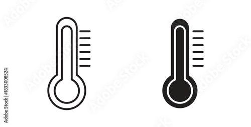 Thermometer half icon. filled flat sign for mobile concept and web design