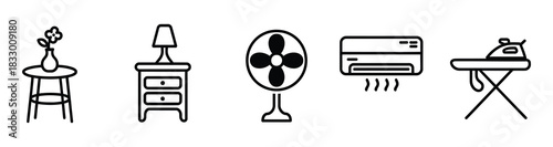 Household appliances icons set for your home design project.