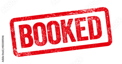 Red stamp on a white background - Booked