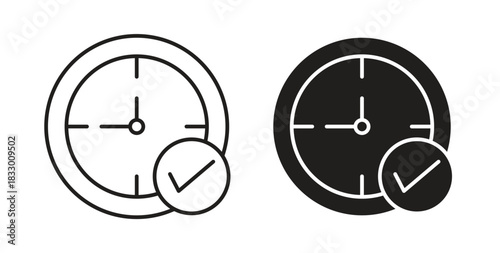 Time check icon. filled flat sign for mobile concept and web design