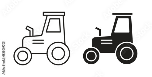 Tractor icon. filled flat sign for mobile concept and web design