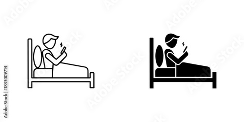 Person using smartphone in bed, depicting modern digital habits and screen time before sleep or after waking
