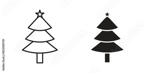 Tree christmas icon. filled flat sign for mobile concept and web design