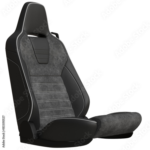 Sporty car seat mockup featuring black and gray upholstery for premium vehicles