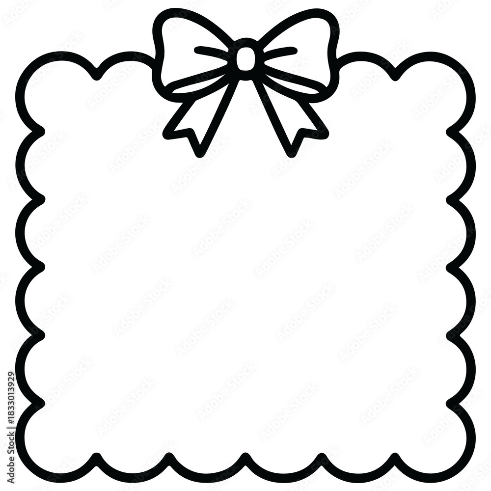 Fototapeta premium Coquette Valentine Frame Border PNG